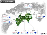 2020年06月14日の四国地方の実況天気