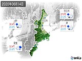 2020年06月14日の三重県の実況天気