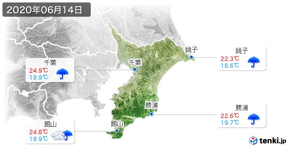 千葉県(2020年06月14日の天気