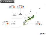 2020年06月15日の沖縄地方の実況天気