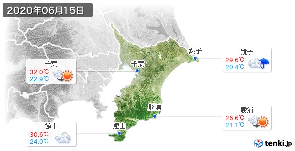 千葉県(2020年06月15日の天気