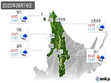 2020年06月16日の道北の実況天気