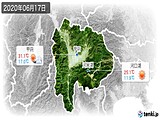 2020年06月17日の山梨県の実況天気