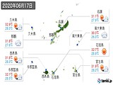 2020年06月17日の沖縄県の実況天気