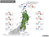 2020年06月18日の東北地方の実況天気