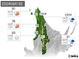 2020年06月19日の道北の実況天気