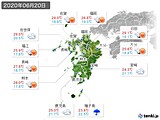 2020年06月20日の九州地方の実況天気