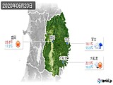 2020年06月20日の岩手県の実況天気