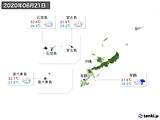2020年06月21日の沖縄地方の実況天気