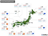 2020年06月22日の実況天気