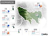 2020年06月23日の東京都の実況天気