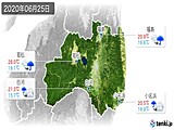 2020年06月25日の福島県の実況天気