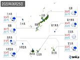 2020年06月25日の沖縄県の実況天気