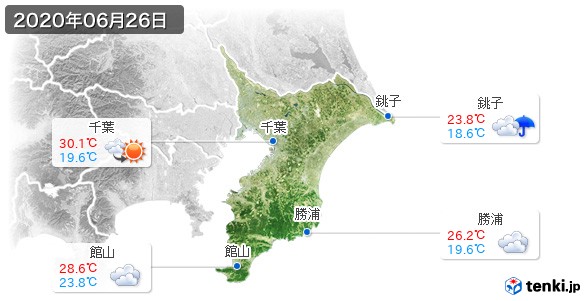 千葉県(2020年06月26日の天気