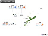 2020年06月27日の沖縄地方の実況天気