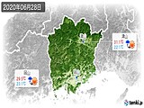 2020年06月28日の岡山県の実況天気