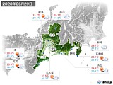 2020年06月29日の東海地方の実況天気
