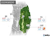 2020年06月29日の岩手県の実況天気