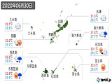 2020年06月30日の沖縄県の実況天気