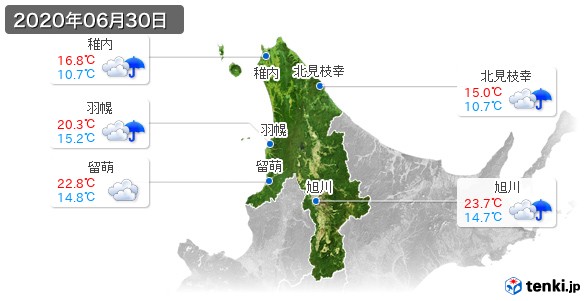 道北(2020年06月30日の天気