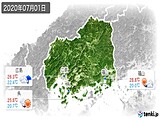 2020年07月01日の広島県の実況天気