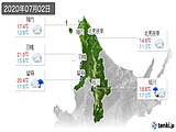 2020年07月02日の道北の実況天気