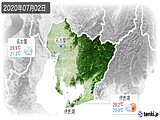 2020年07月02日の愛知県の実況天気