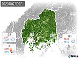 2020年07月02日の広島県の実況天気