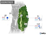2020年07月02日の岩手県の実況天気