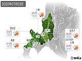 2020年07月03日の道央の実況天気