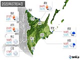 2020年07月04日の道東の実況天気