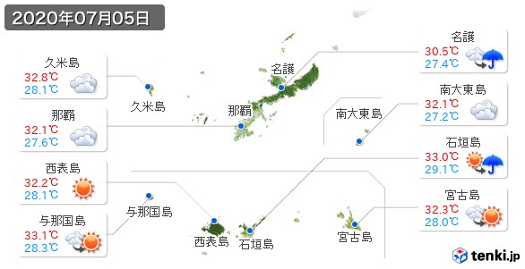 沖縄県(2020年07月05日の天気