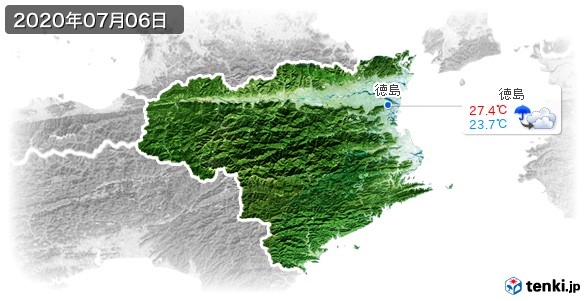 徳島県(2020年07月06日の天気