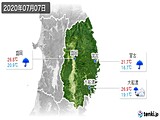 2020年07月07日の岩手県の実況天気