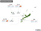 2020年07月09日の沖縄地方の実況天気