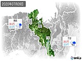 2020年07月09日の京都府の実況天気