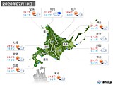 2020年07月10日の北海道地方の実況天気