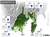 2020年07月11日の静岡県の実況天気