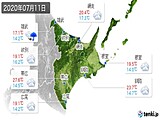 2020年07月11日の道東の実況天気