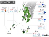 2020年07月11日の鹿児島県の実況天気