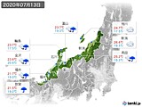 2020年07月13日の北陸地方の実況天気