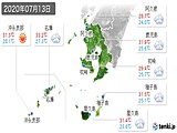 2020年07月13日の鹿児島県の実況天気