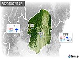 2020年07月14日の栃木県の実況天気
