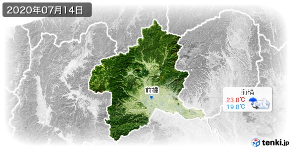 群馬県(2020年07月14日の天気