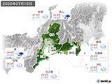 2020年07月15日の東海地方の実況天気