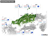2020年07月15日の中国地方の実況天気
