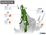 2020年07月15日の道北の実況天気