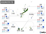 2020年07月17日の沖縄県の実況天気