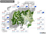 2020年07月20日の関東・甲信地方の実況天気