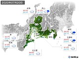 2020年07月20日の東海地方の実況天気